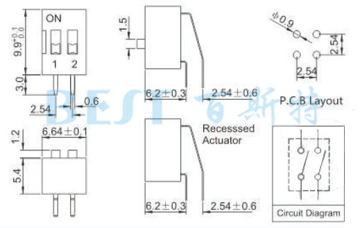 編碼開(kāi)關(guān)DS-0X參考圖紙 編碼開(kāi)關(guān)DS-0X參考圖紙